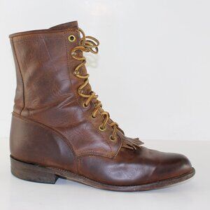 Vintage Justin Roper Style Leather Boots with Kilties (US 7.5)